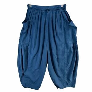 Free People Quinn Harem Pants Womens XS Blue Billowy Oversized Slouchy Boho